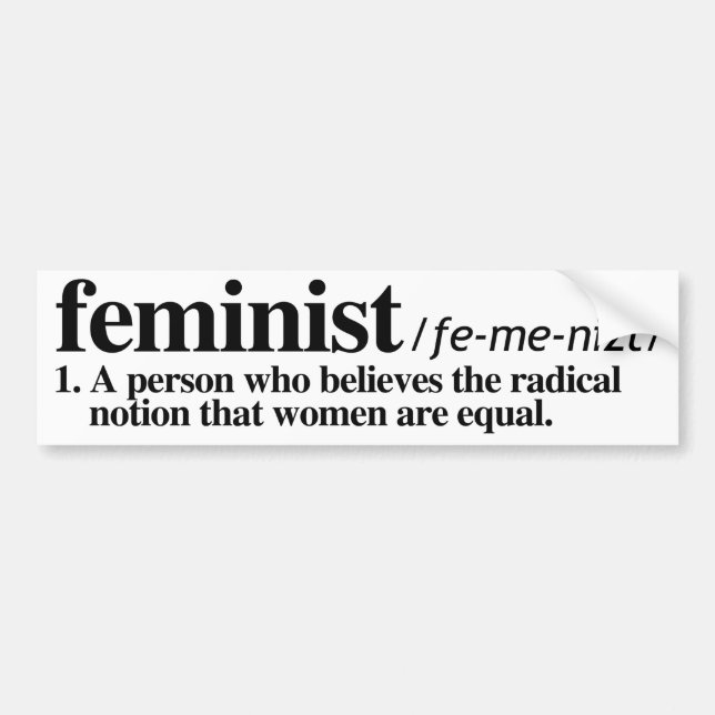 Definition of Feminist - Feminist Bumper Sticker - (Front)