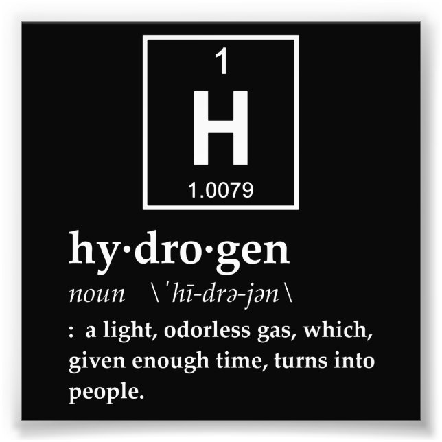 Definition of Hydrogen Photo Print (Front)