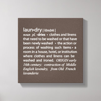 Definition of Laundry Sign in Mocha Brown & White