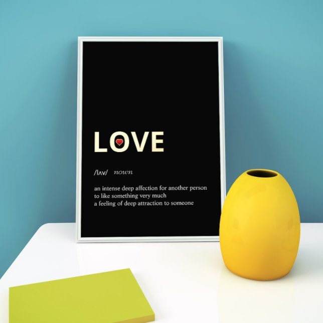 Definition of LOVE minimal black gold Foil Prints (Creator Uploaded)