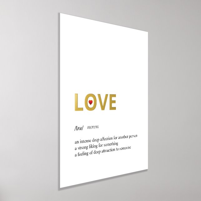 Definition of LOVE minimal white gold Foil Prints (Laydown)