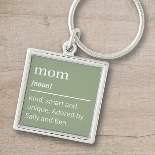 Definition of mum keychain kids modern sage green