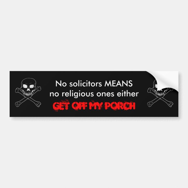 definition of NO Bumper Sticker (Front)