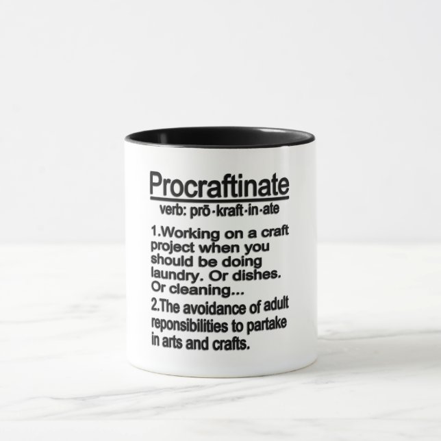 Definition Of Procraftinate Mug (Center)