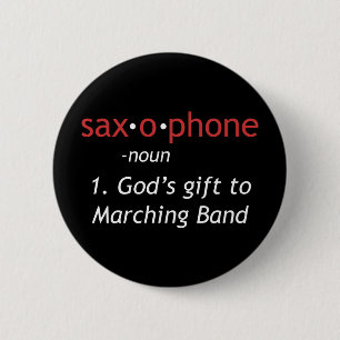 Definition of Saxophone 6 Cm Round Badge