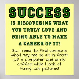 Definition Of Success Funny Sign Poster