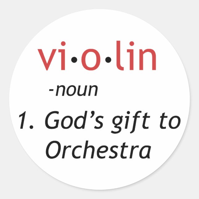 Definition of Violin Classic Round Sticker (Front)