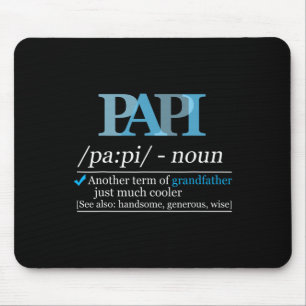 Definition Papi Funny Grandpa Dad Fathers Day Chri Mouse Mat