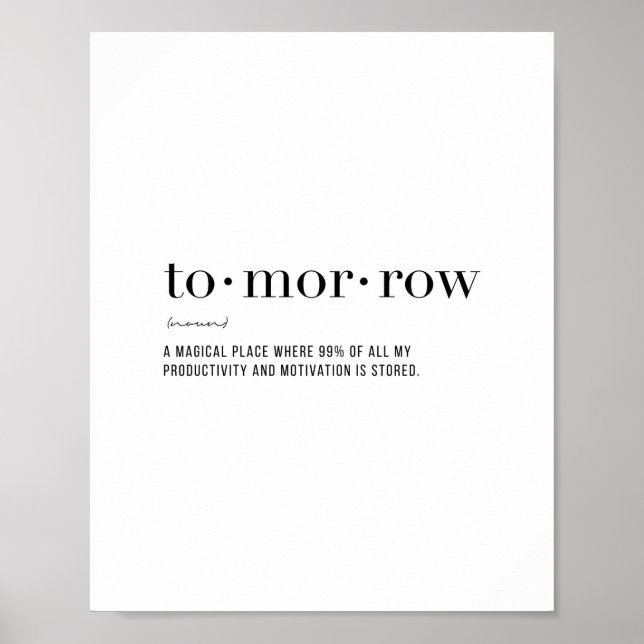 Definition Tomorrow Poster (Front)