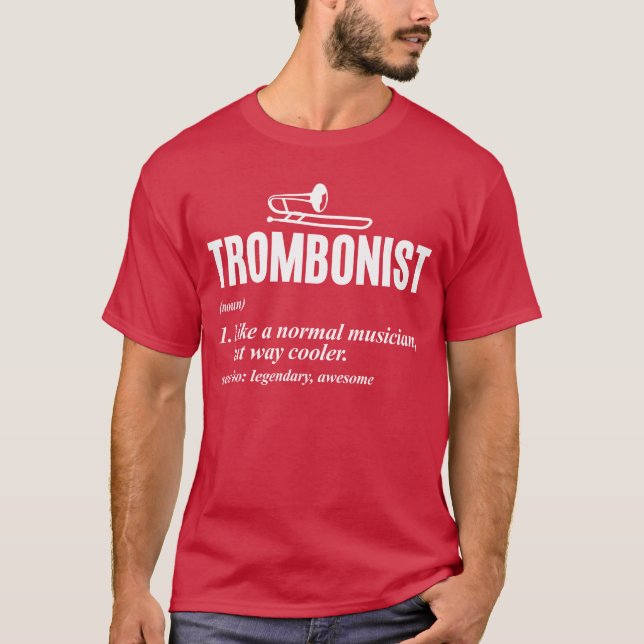 Definitionrombone Retro Playerrombonist vintage T-Shirt (Front)
