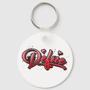 Defne red Heart Graffiti Schlüsselanhänger Key Ring