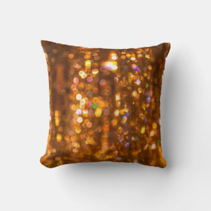 Defocused gold abstract christmas background cushion