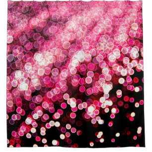 Defocused lights blurred abstract pink color backg shower curtain