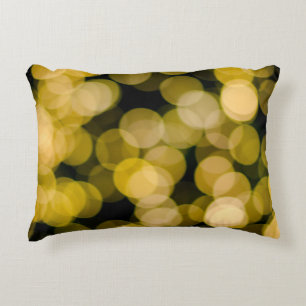 Defocused night light background. Abstract circula Decorative Cushion