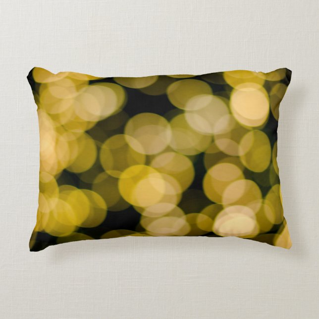 Defocused night light background. Abstract circula Decorative Cushion (Front)