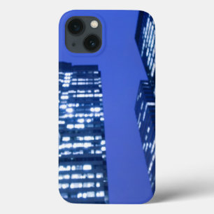Defocused upward view of office building windows iPhone 13 case