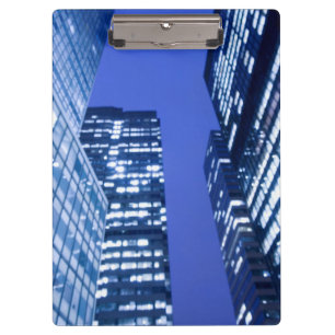 Defocused upward view of office building windows clipboard