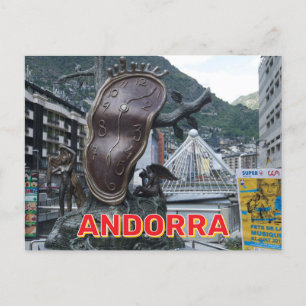 Deformed Clock In Andorra Postcard