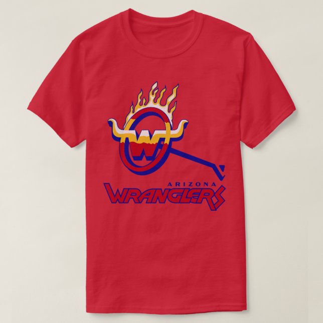 Defunct Arizona Wranglers USFL 1983 T-Shirt (Design Front)