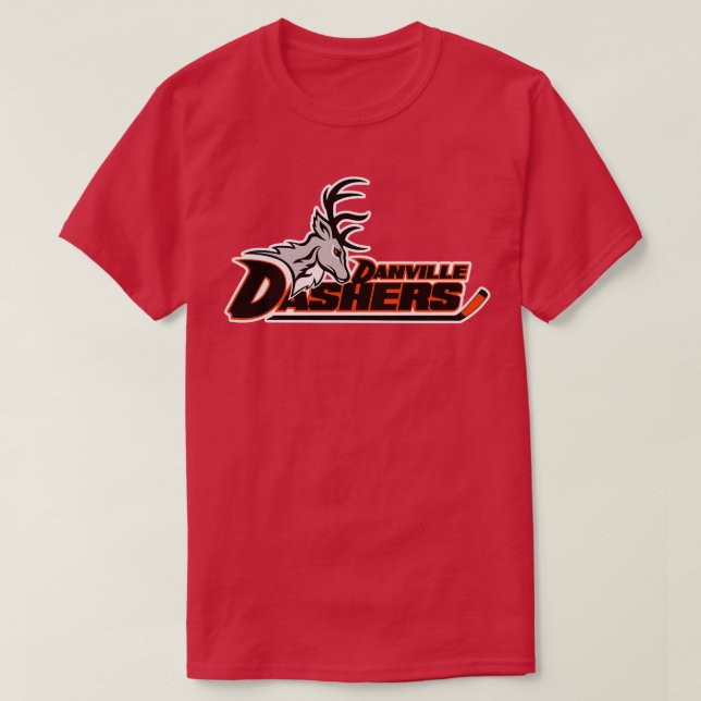 Defunct Danville Dashers Illinois Hockey Team T-Shirt (Design Front)