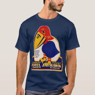 Defunct Hotel Jayhawk Topeka Kansas Luggage Label T-Shirt