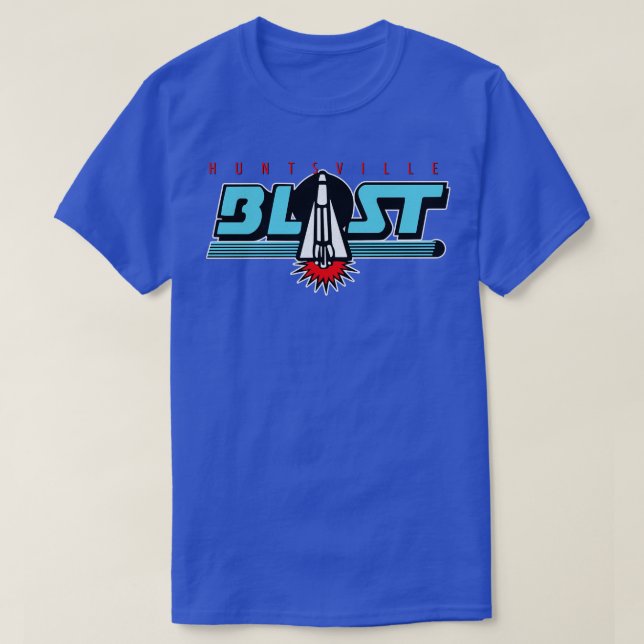 Defunct Huntsville Blast ECHL Hockey 1993 T-Shirt (Design Front)