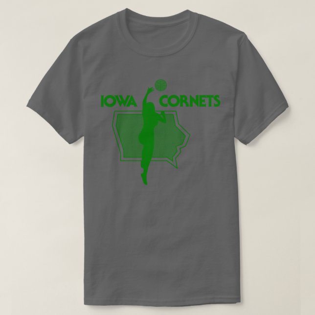 Defunct Iowa Cornets WBA 1978 T-Shirt (Design Front)