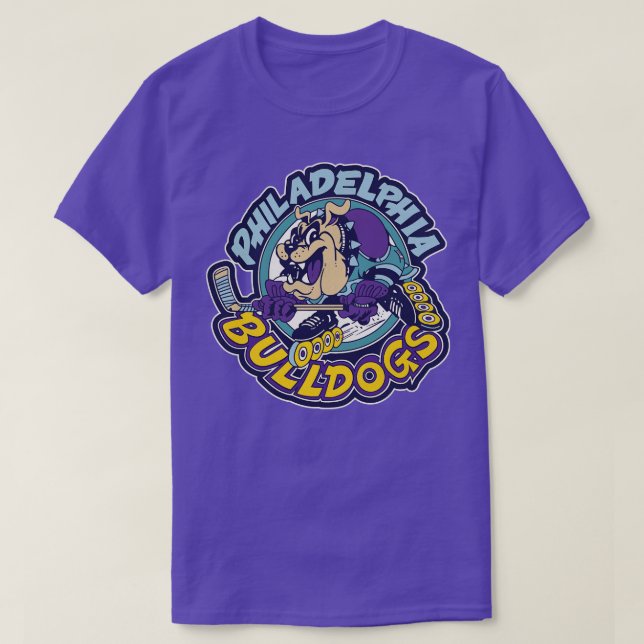 Defunct Philadelphia Bulldogs Roller Hockey T-Shirt (Design Front)