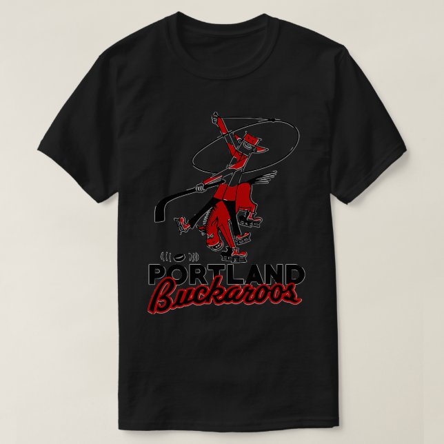 Defunct Portland Buckaroos Hockey T-Shirt (Design Front)