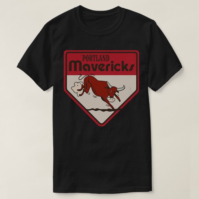 Defunct Portland Mavericks Baseball TShirt (Design Front)