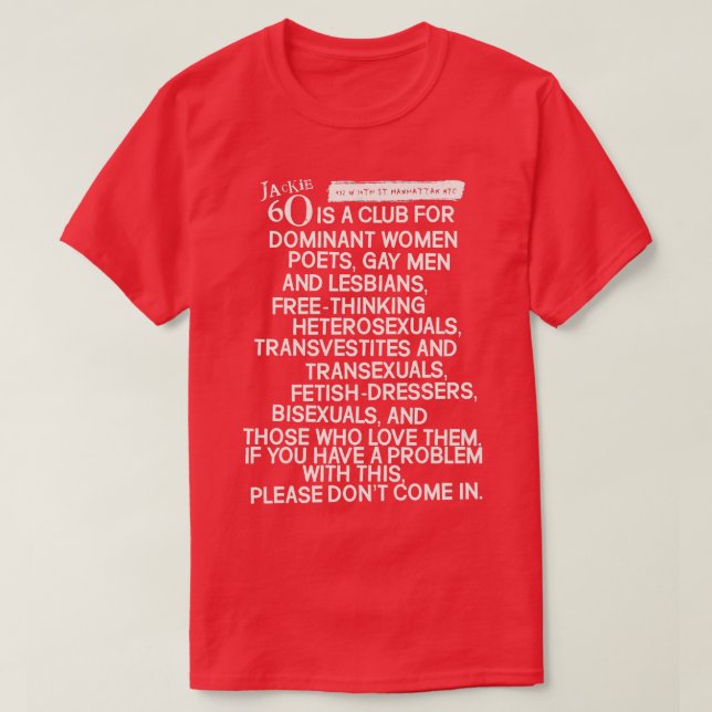 Defunct RULES 90s Gay Trans Nightclub T-Shirt (Design Front)