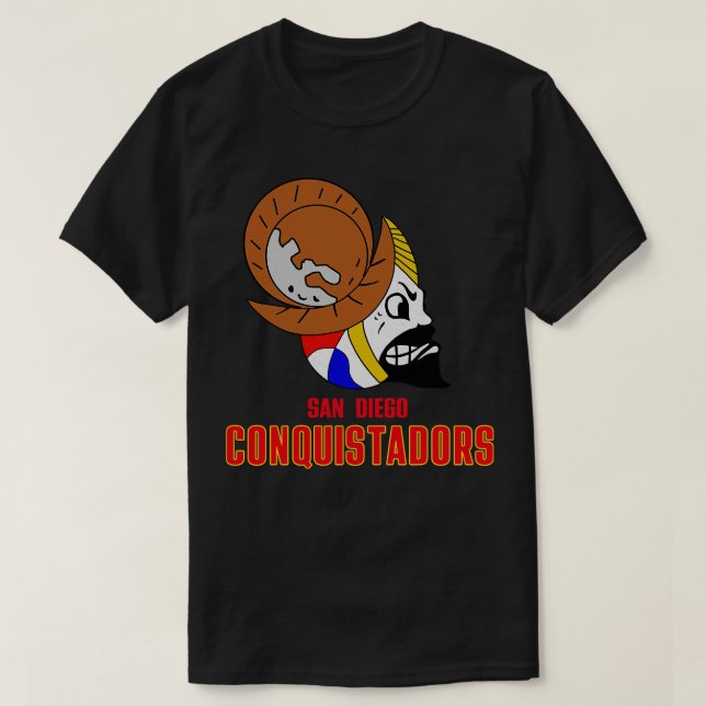 Defunct San Diego Conquistadors ABA Basketball 197 T-Shirt (Design Front)