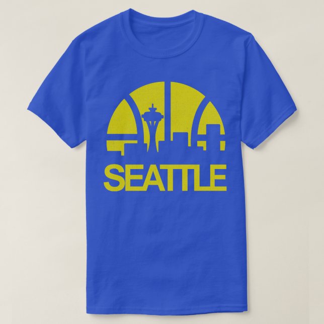 Defunct Seattle Supersonics Skyline T-Shirt (Design Front)