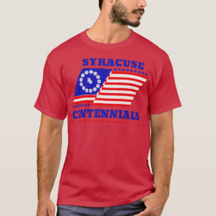 Defunct Syracuse Centennials EBA Basketball 1976 T-Shirt