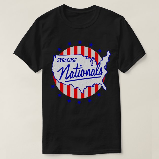 Defunct Syracuse Nationals NBL Basketball 1948 T-Shirt (Design Front)