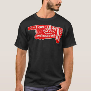Defunct Travelers Hotel Muskogee Oklahoma Luggage  T-Shirt