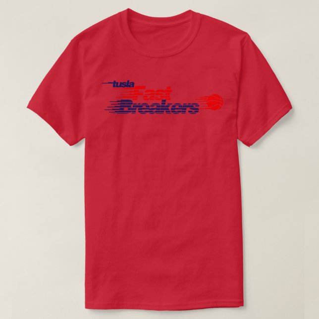 Defunct Tulsa Fast Breakers Basketball Team T-Shirt (Design Front)