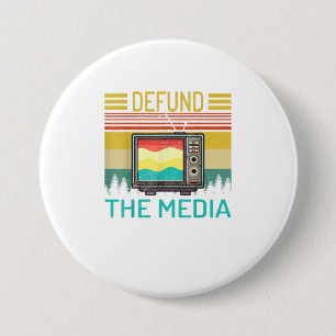 Defund the media retro Vintage Git 7.5 Cm Round Badge