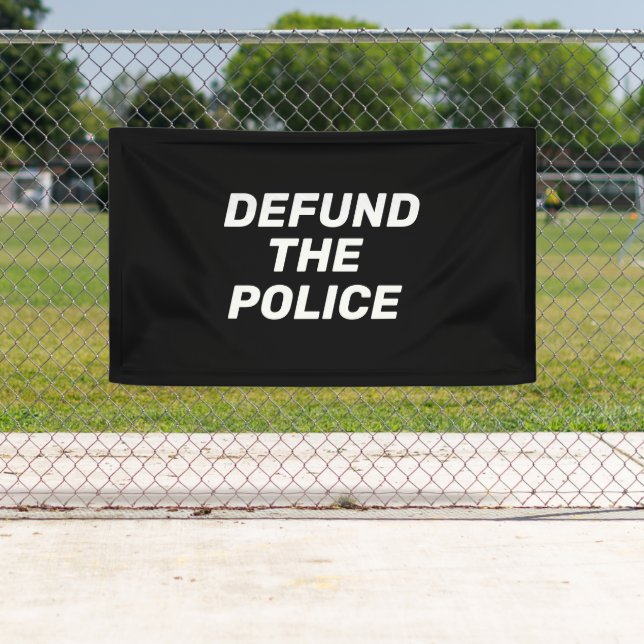 Defund The Police black white modern typography Banner (Insitu)