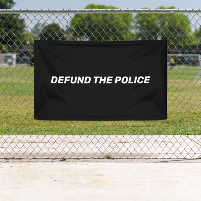 Defund The Police black white typography modern Banner (Insitu)