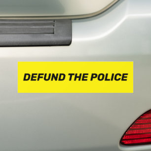 Defund The Police yellow black typography modern Bumper Sticker