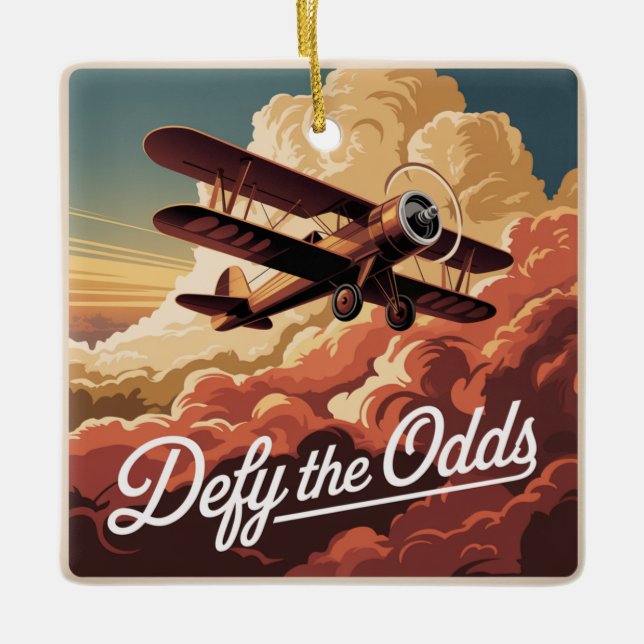 Defy The Odds Ceramic Ornament (Front)