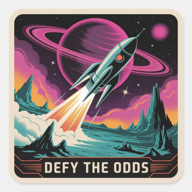Defy The Odds Square Sticker (Front)