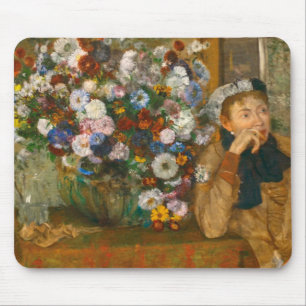 Degas A Woman Seated Beside a Vase of Flowers Mouse Mat