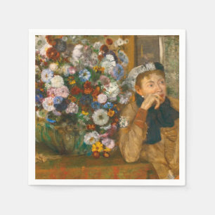 Degas A Woman Seated Beside a Vase of Flowers Napkin