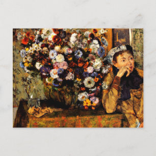 Degas - A Woman Seated Beside a Vase of Flowers Postcard