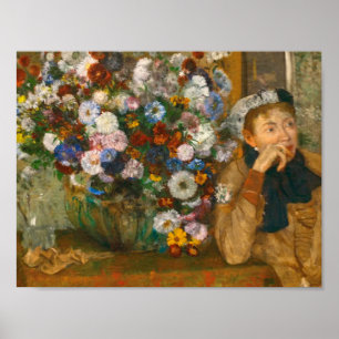Degas A Woman Seated Beside a Vase of Flowers Poster