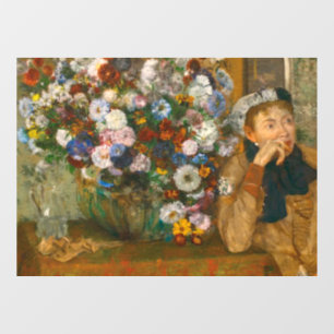 Degas A Woman Seated Beside a Vase of Flowers Window Cling