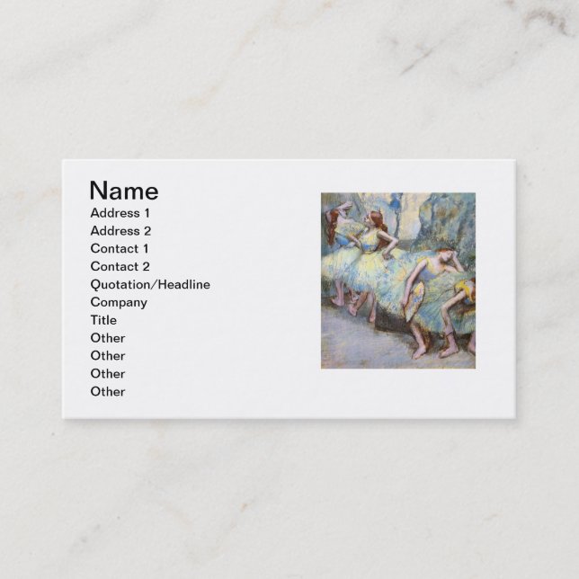 Degas Ballet Dancer Art Dancers Painting Business Card (Front)