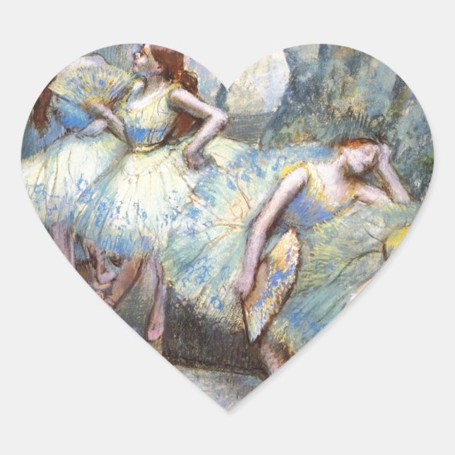 Degas Ballet Dancer Art Dancers Painting Heart Sticker (Front)
